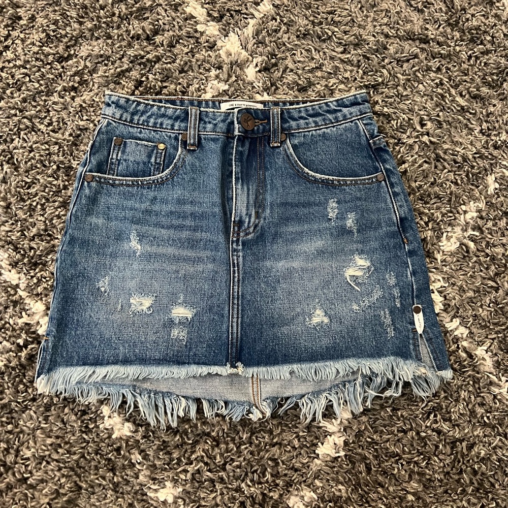 One Teaspoon High Waisted Denim Mini